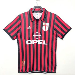 เสื้อกีฬาแขนสั้น ลายทีมชาติฟุตบอล Milan เกรด AAA 99-00 AC สไตล์วินเทจ ไซซ์ S-XXL