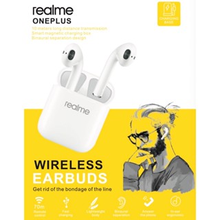 หูฟังบลูทูธRealme wireless earbuds หูฟังบลูทูธแท้ 5.0+EDRหูฟังไร้สาย หูฟังครอบหู หูฟังไร้สาย bluetooth