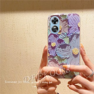 ใหม่ เคสโทรศัพท์มือถือ TPU นิ่ม ลายดอกไม้สีม่วง โรแมนติก สําหรับ OPPO Reno8 T 5G 4G Reno 8 8T 2023 Reno8T