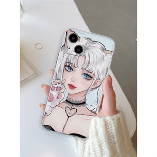 Cat girl เคสไอโฟน X Xr Xs Max cover iPhone 14 11 12 pro max 7 8 14 Plus เคส Se 2020 8พลัส 13 pro max TPU case