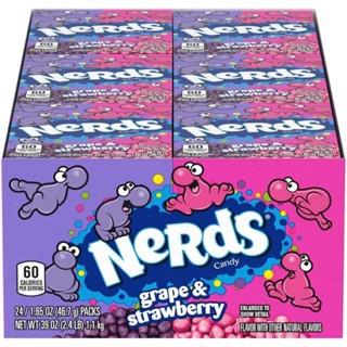 Wonka Nerds Grape Strawberry 46.7g แคนดี้เนิร์ด สุดฮิต เป็นที่นิยมมาก