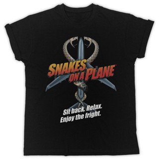 Hot Sale Cool Snakes On A Plane Black Regular T-Shirts Comfortable Gildan Brand Tee_02