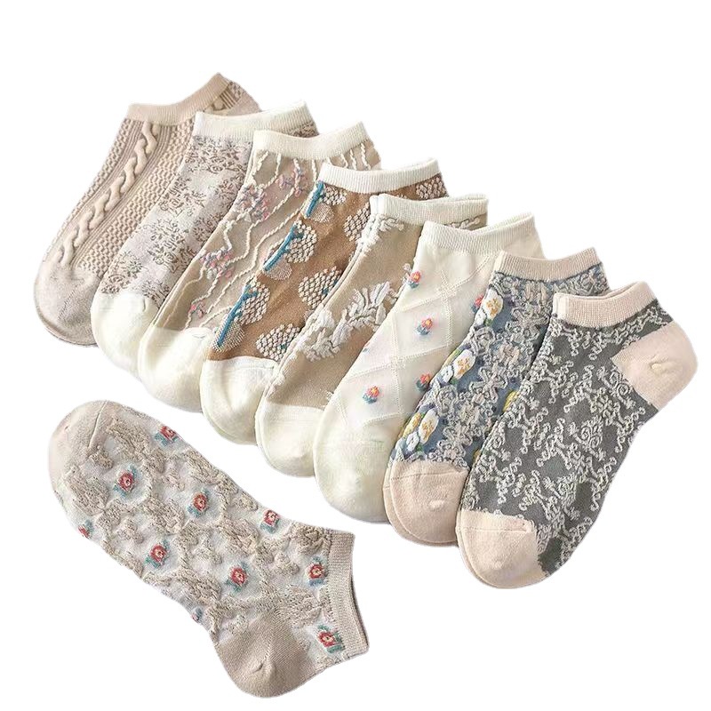 ถุงเท้าข้อสั้น แบบบาง เข้ากับทุกการแต่งกาย แฟชั่นฤดูใบไม้ผลิ และฤดูร้อน สไตล์ญี่ปุ่นเรโทร สําหรับผู้หญิง และนักเรียน - รูปที่ 7