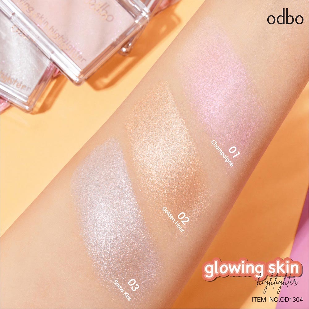 odbo glowing skin highlighter 4.5g.(OD1304) โอดีบีโอ โกลววิ่ง สกิน ไฮไลท์เตอร์ - รูปที่ 6