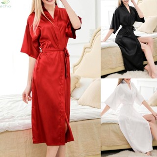 【ECHO】Bathrobe Ladies Lingerie Loose Nightdress Short Sleeve Sleepwear Womens【Echo-baby】