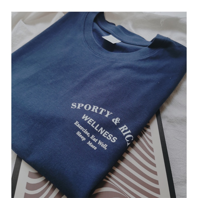 Sportyrich เสื้อยืด คอกลม พิมพ์ลายตัวอักษร ทรงหลวม สไตล์สตรีท ฤดูร้อน - รูปที่ 4