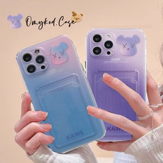 🌈Ready Stock 🏆เคส For Compatible For iPhone 14 13 12 11 Pro Max XR 8 7 6 6s Plus XS Max 12 MINI XS INS Put Photos Fashion Pattern Gradient Case Chotocard Shockproof Clear with Card Slots Soft Silicone Camera Lens Protector Case Cover