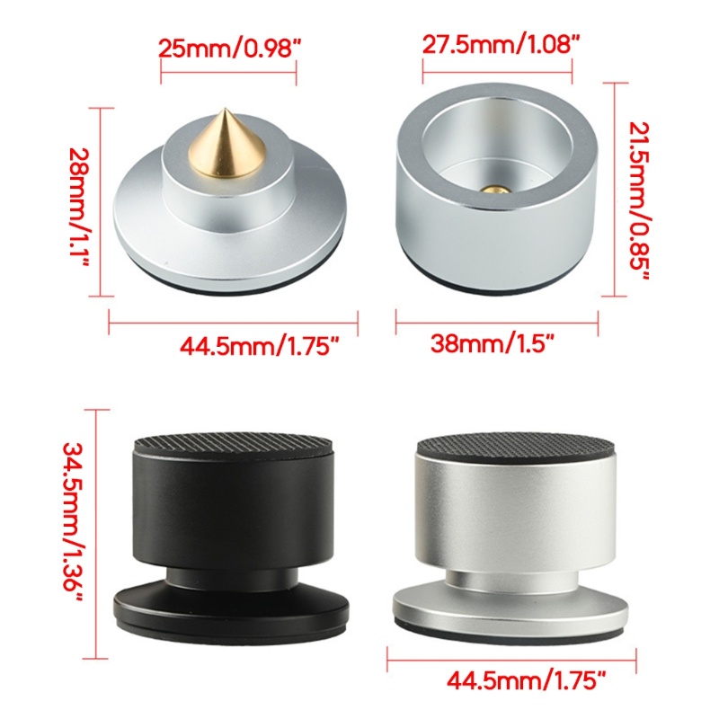 Rr Audiophile Solid All-อลูมิเนียม Hifi Shock-absorbing Foot Pad Professional เครื่องขยายเสียงเครื่องลําโพงขาตั้งกล้อง