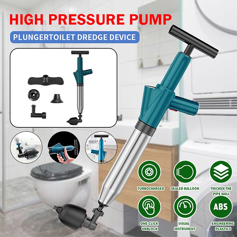 ใหม่ # อัพเกรดห้องน้ํา Plunger Multifunctional Inflatable Pipe Plunger Air Pressure Pump Clog Remove