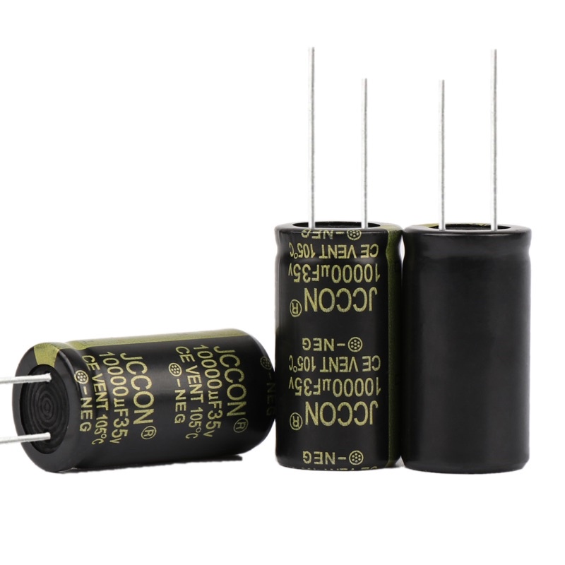 10000uf35v 22*40 35v 10000uf JCCON black gold long-life high-frequency low-resistance aluminum electrolytic capacitor