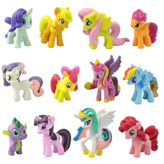 ฟิกเกอร์ my little pony สีรุ้ง 12 ชิ้น/ชุด