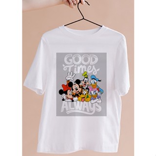 DISNEY - MICKEY INSPIRED WHITE GRAPHIC SHIRT UNISEX / SMALL, FREE SIZE, PLUS SIZE_01