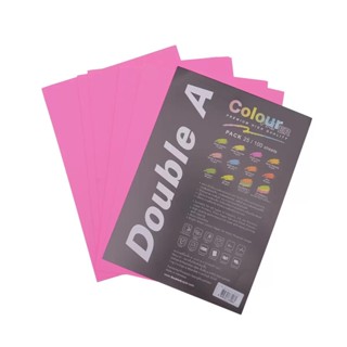 HOMEHAP Double A ถ่ายเอกสารสี A4 หนา 75 แกรม 100 แผ่น สีนีออนชมพู กระดาษถ่ายเอกสาร