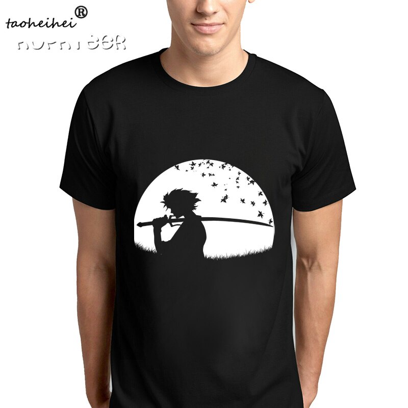 Mugen Samurai Champloo เสื้อยืดอะนิเมะพิมพ์ Samurai Battle Mugen Jin Hipster Cool ชายเสื้อยืด