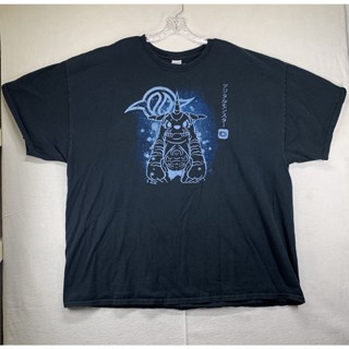 Men T-Shirt Digimon Shirt Gabumon Tee Blue Blaster Black Adult Size 3XL_08