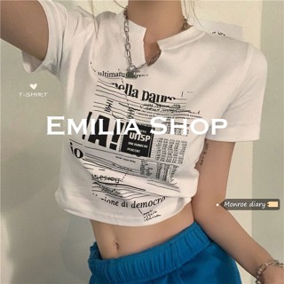 EMILIA SHOP  เสื้อยืด เสื้อผ้าฝ้าย เสื้อผ้าแฟชั่นผู้หญิง ทันสมัย ทันสมัย ins High quality A29J0H4 36Z230909