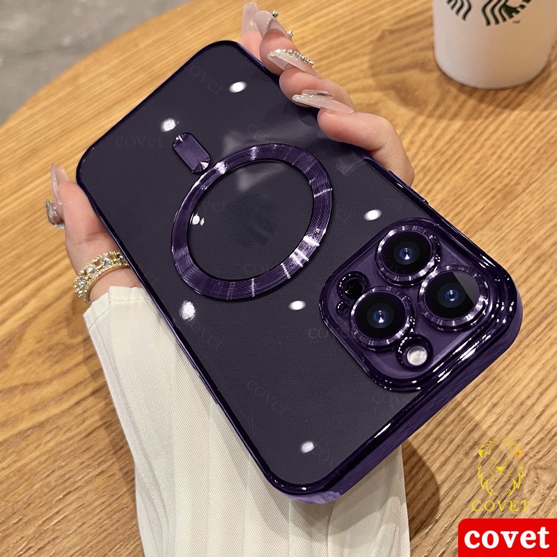 COVET ความหรูหรา ความคุ้มครองใส กันกระแทก ไร้สาย กล่องชาร์จ เคส เข้ากันได้สำหรับ ไอโฟน Case Compatible For iPhone 11 12 13 14 15 Pro Max