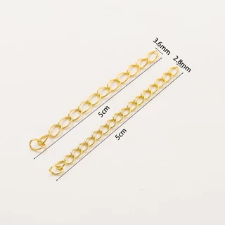 ST.kunkka 10Pcs 5ซม.18Kห่วงโซ่ขยายทองคำ โซ่ขยาย ใช้สำหรับการผลิตสร้อยคอสร้อยคอ DIY งานฝีมือ