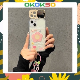 เหมาะสําหรับเคสโทรศัพท์ OPPO Reno9 / Reno8 / Reno7pro / reno6 / 7z / 5 การ์ตูนใหม่พลิกกระจกน่ารักดอกไม้น้อยป้องกันฤดูใบไม้ร่วงกรณีโทรศัพท์มือถือกรณีอ่อน R17 คู่รุ่น A53 / A9 2020 / F11 / A31