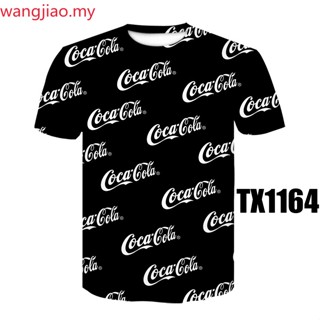 ใหม่ เสื้อยืดคอกลม พิมพ์ลายกราฟฟิค Coca Cola 3 มิติ สุดเท่ สร้างสรรค์ เหมาะกับฤดูร้อน สําหรับผู้ชาย