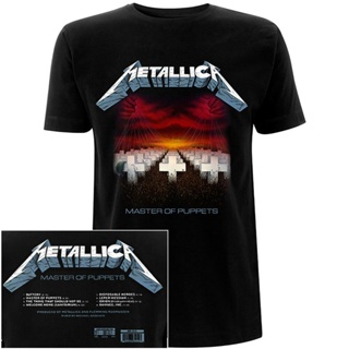 เสื้อยืดแขนสั้น Metallica Master Of Puppets Tracks T-Shirt NewS-5XL