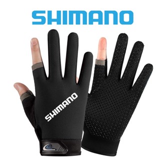 Shimano ถุงมือตกปลา สองนิ้ว กันแดด กันลื่น ระบายอากาศ สัมผัสหน้าจอได้ บาง สําหรับผู้ชาย เล่นกีฬา ขี่จักรยาน