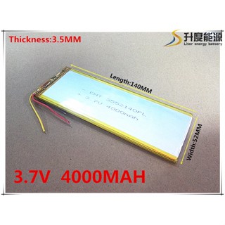 ขนาด3552140 3.7V แบตเตอรี่ลิเธียมโพลิเมอร์4000MAh คอมพิวเตอร์จอแบนบางเฉียบความจุขนาดใหญ่แบตเตอรี่แท็บเล็ตโน๊ตบุ๊ค