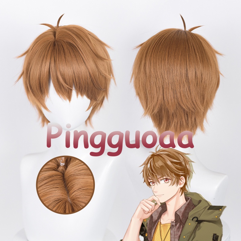 Manmei Game Tears of Themis Raven Cosplay Wig 30cm Short Light Brown Wigs Heat Resistant Synthetic H