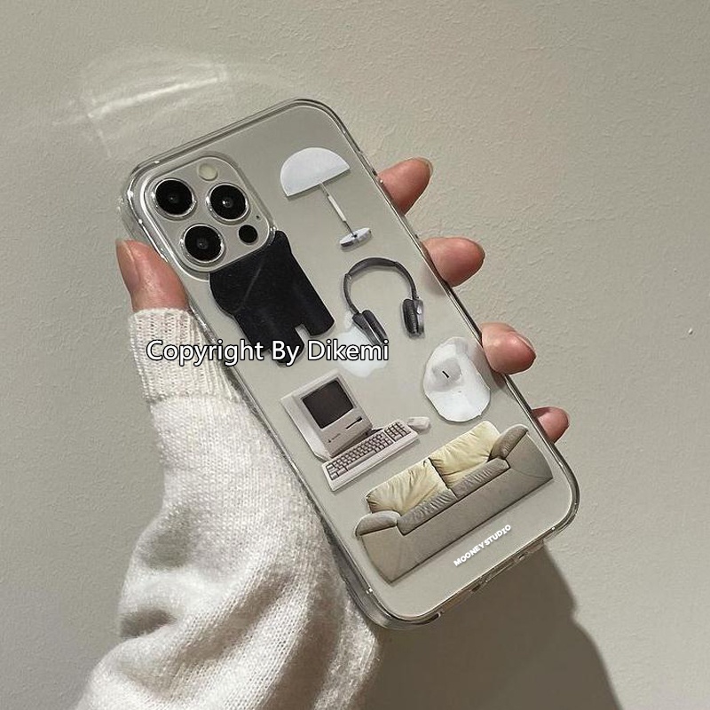 เกาหลี ins ในห้องของฉันโซฟาเคสซิลิโคนอ่อนนุ่มสําหรับ iphone16/15/14/13promax/14pro/13/12/11 เคสป้องกันโปร่งใส