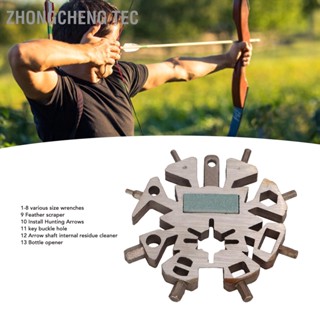  Zhongcheng Tec 21 in 1 เครื่องมือซ่อมลูกศรมัลติฟังก์ชั่นเกล็ดหิมะคันธนู Nock ปรับอุปกรณ์ Arrows Shaft Feather Scraper สำหรับล่าสัตว์ยิง