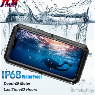 [JLK] Summer Outdoor Sport Underwater Swimming IP68 Waterproof Phone Case for iPhone 14/13/12 Pro Max Heavy Metal Full Protective 360 Cover 14Plus 14promax Aluminium Alloy Cases