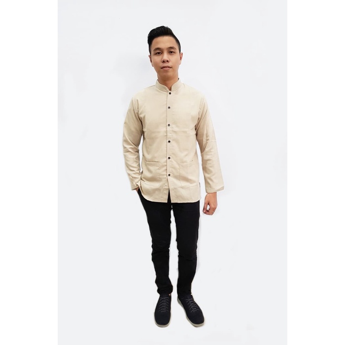 JFASHION LONG-SLEEVED เสื้อเชิ้ตผู้ชาย KOKO - YUSUF - สีขาว, XL LATEST TRENDY QUALITY B2D8
