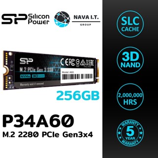 COINSคืน15%⚡FB9JMZV6⚡ SILICON POWER A60 P34 M.2 PCLE GEN 3 SSD 256 GB (SP256GBP34A60M28) - ประกัน 5 ปี