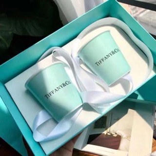 [พร้อมส่ง] Tiffany Tiffany แก้วกาแฟเซรามิค สีฟ้า สไตล์จีน สําหรับคู่รัก