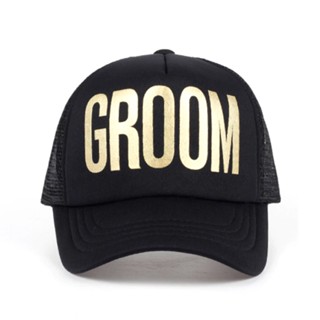 หมวกเจ้าบ่าว GROOM Golden Print Baseball Cap