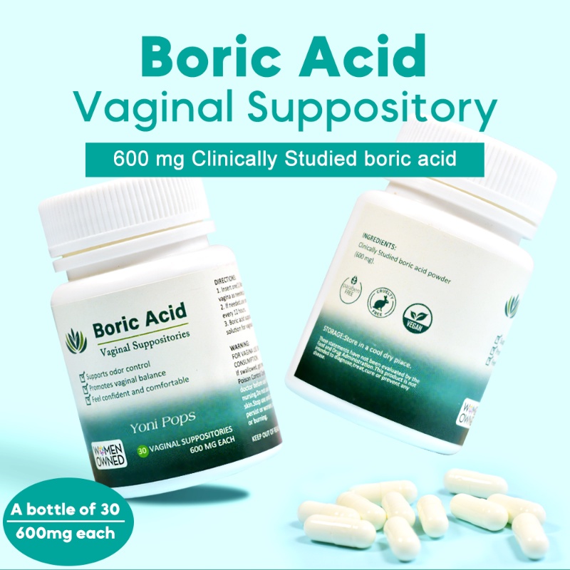 Bacterial Vaginosis Relief Boric Acid ช่องคลอดสนับสนุน Intimate Health Feminine Wash Yoni Pops PH Balance