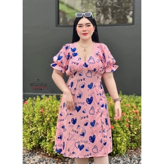 ฮ672 เดรสหัวใจLoveผ่าข้าง เดรสหวานๆต้อนรับวาเลนไทน์ กับคอลใหม่  ชุดพิมลายหัวใจความยาวกำลังดีงานสวยค่า เนื้อผ้าไหมอิตาลี่