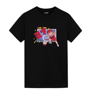 Slam Dunk Joint T-Shirt Student Sports Basketball Anime Sakuragi Flower Road Trendy Pure Cotton Loose Short Sleeves_09