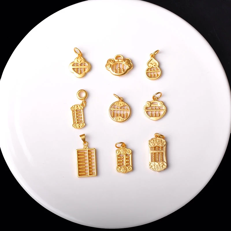 จี้ลูกคิดรูยี่ สีทอง สไตล์จีนโบราณ สำหรับทำสร้อยข้อมือ DIY thumbnail 7