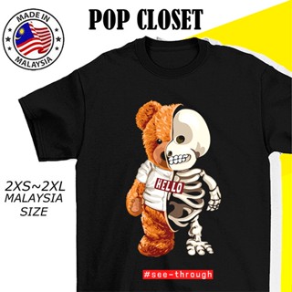 BEST SELLER SEE THROUGH TEDDY BEAR TSHIRT WOMEN MEN BAJU T SHIRT PEREMPUAN LELAKI T-SHIRT COTTON LENGAN PENDEK_02