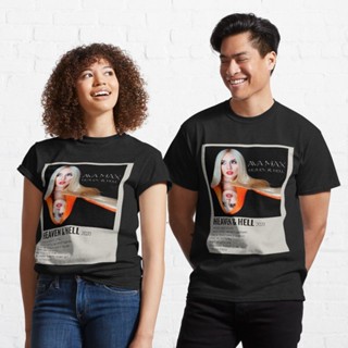 เสื้อยืดคอกลม เสื้อยืดผ้าหนา เสื้อไม่ต้องรีด ผ้านุ่ม ไม่ต้องรีด HQ  poster of Ava max Heaven and hell  Classic T-Shirt