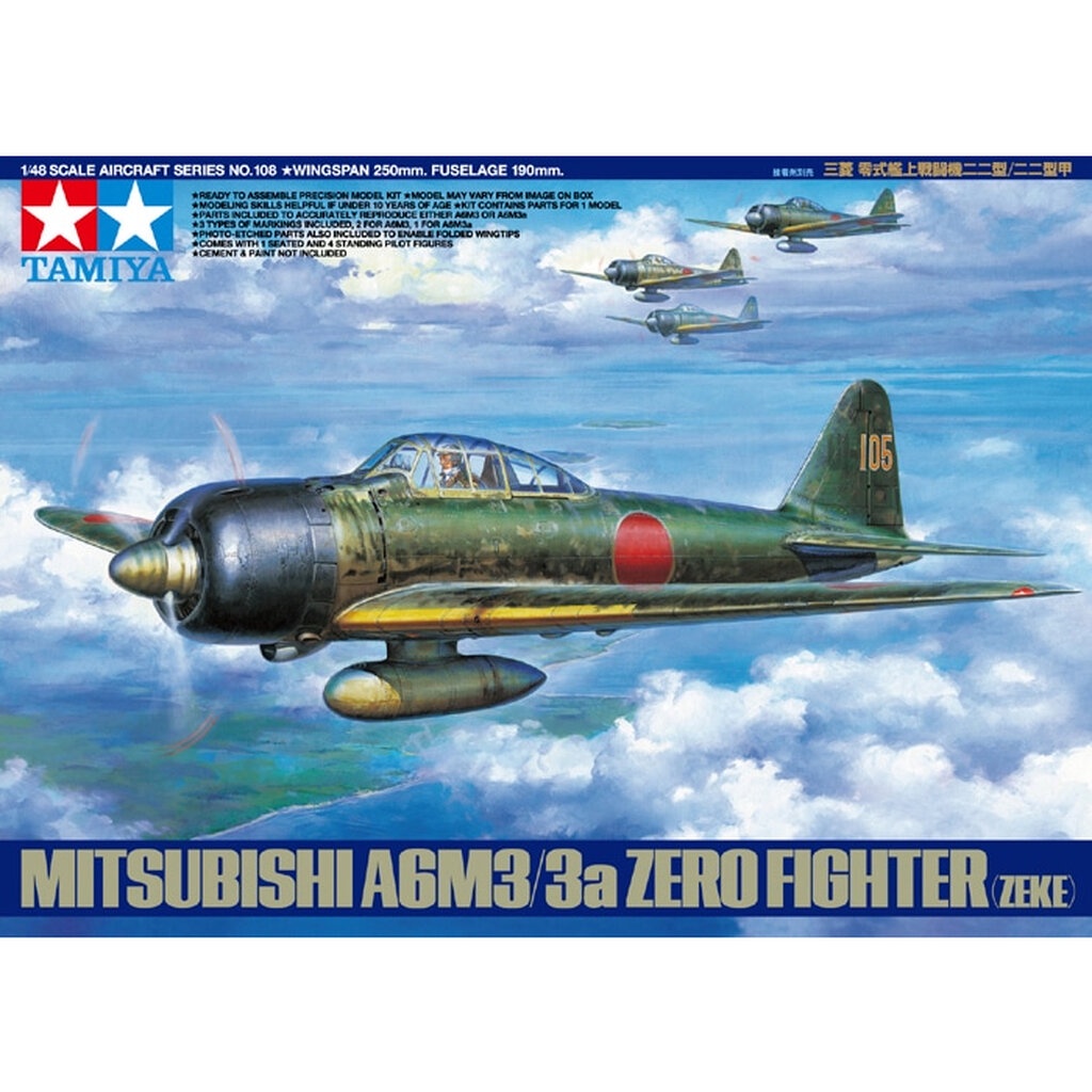 TAMIYA 1/48 Mitsubishi A6M3/3a Zero Fighter (Zeke) 61108