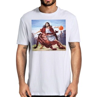 คอลูกเรือเสื้อยืด พิมพ์ลาย Today No Satan Jesus Cross Basketball สําหรับผู้ชายS-5XL_04