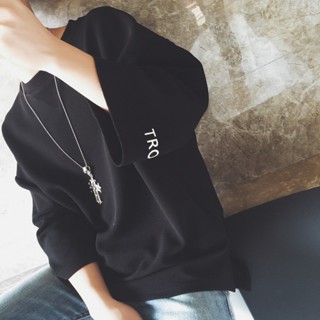 เสื้อยืดแขนสั้น ทรงหลวม ลาย Five Points แฟชั่นฤดูร้อน สําหรับผู้ชาย