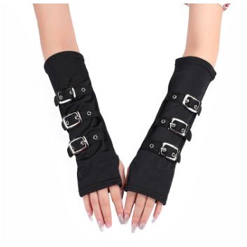 HG-15 ถุงมือรถจักรยานยนต์ BUCKLE คอสเพลย์ Gothic Y2K วัสดุยืด