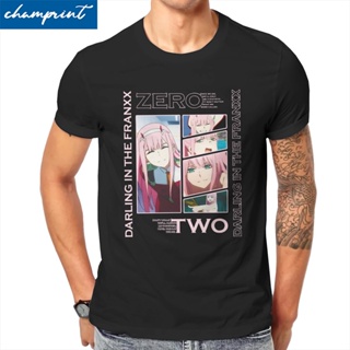 Zero Two Code 002 Darling in the Franxx T-Shirts for Men Novelty Pure Cotton Tees O Neck Short Sleeve T Shirts Tops