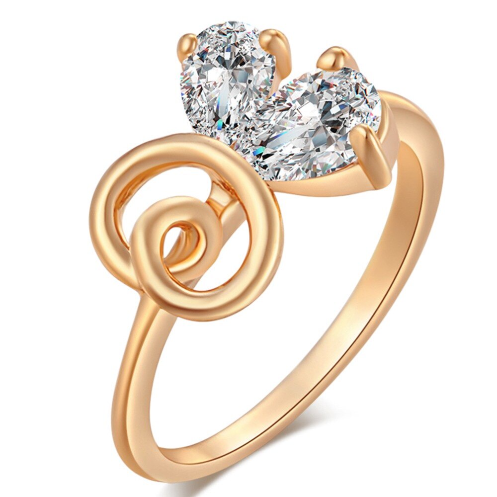 bls ทองสี Curve เรขาคณิต Cubic Zircon แหวนแต่งงานผู้หญิงสาวคริสตัลออสเตรียแหวนของขวัญขายส่ง Dropshippi 90z