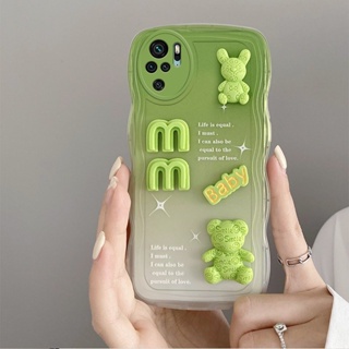 เคสโทรศัพท์มือถือ ลายหมี 3D สําหรับ Xiaomi Poco X3 X3 Pro X3 NFC Mi 12 12 Pro Mi 10 Poco X3 GT Poco F3 Poco M3 Pro 5G Poco M4 Pro 5G Redmi Note 10 10s Redmi Note 11 11s ผ้าคลุมไล่โทนสี