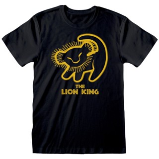 เสื้อยืด พิมพ์ลาย Disney The Lion King Silhouette สีดํา_05