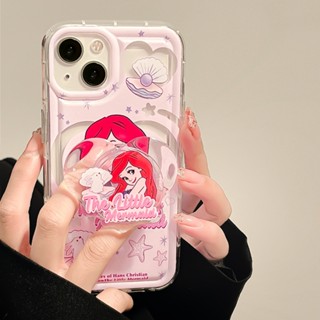 เคสโทรศัพท์มือถือ แบบนิ่ม ลายการ์ตูนเจ้าหญิงนางเงือก กันกระแทก สําหรับ IPhone 11 13 Pro Max 14 12 Pro Max